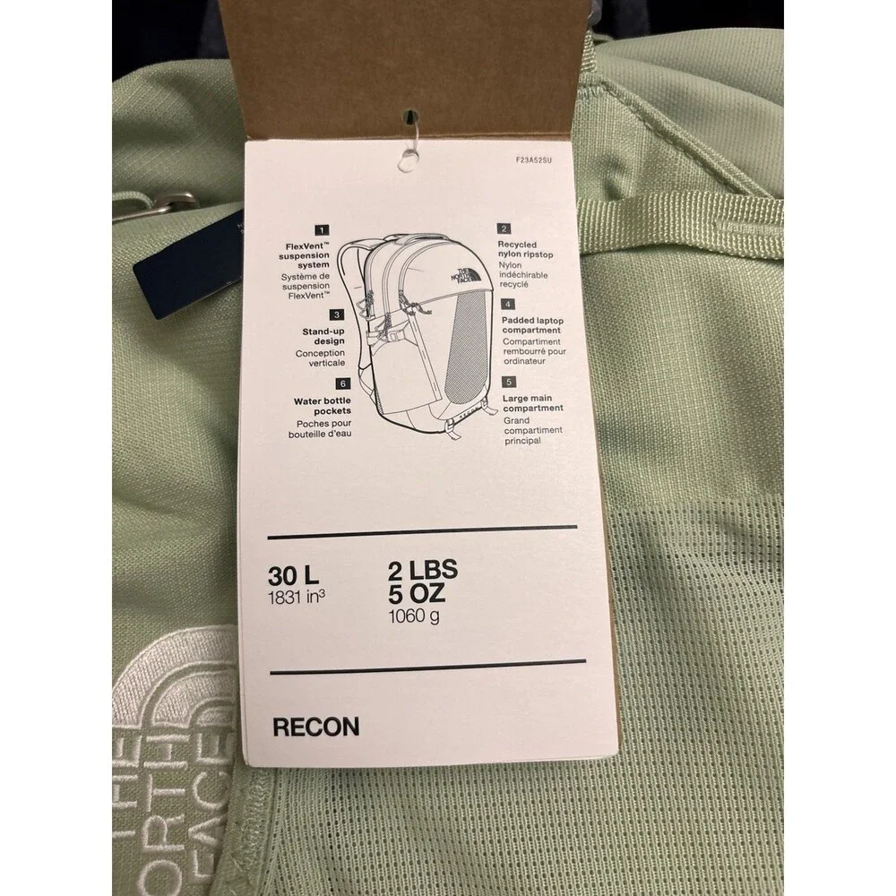 The North Face Womens Recon Laptop Backpack Misty Sage Dark Heather/Meld Grey